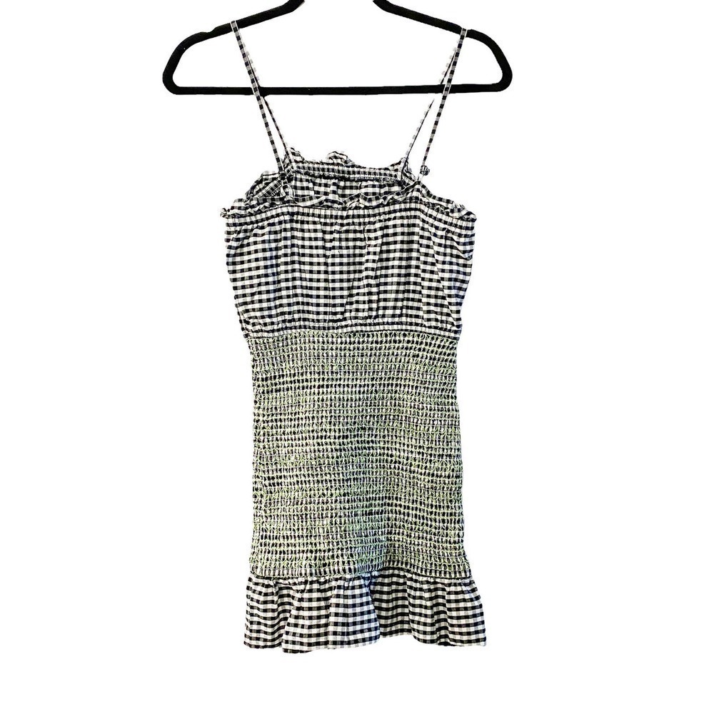 urban outfitters black white Smocked tank bodycon dress Medium